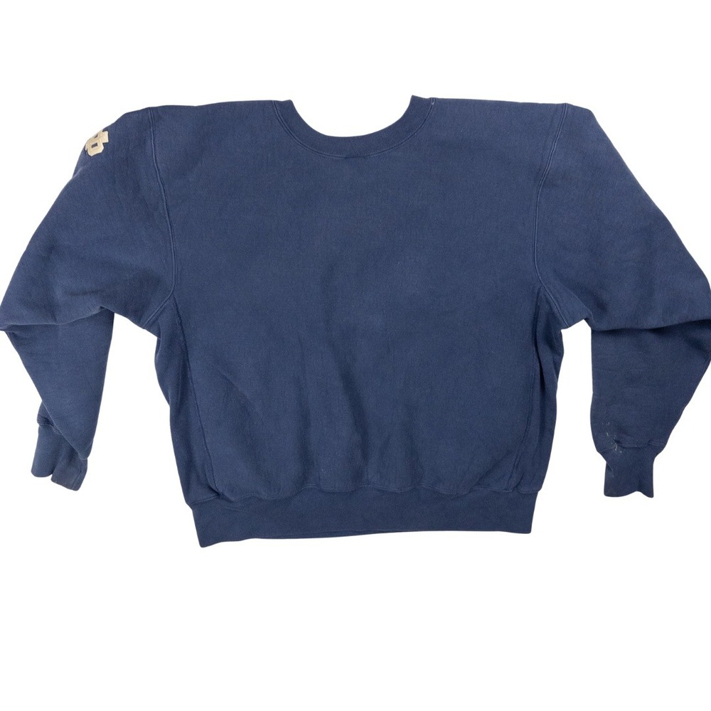 Notre Dame Sweatshirt Mens XXL Blue Satin Patch Crewneck Vintage Made in USA - Picture 6 of 13